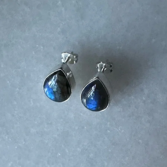 NWOT Sundance Eleusis Teardrop Earrings, Labradorite, Sterling Silver